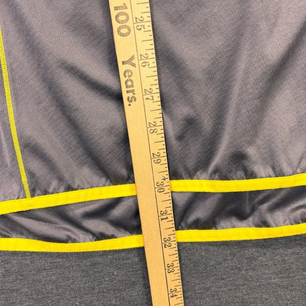 Adidas‎ Climalite Quarter Zip Pullover Mens XL Gray Yellow Running Athletic Top